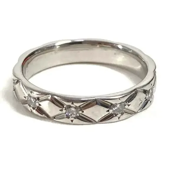 Chanel Matelasse Quilted Ring Platinum #209994C14B - Picture 3 of 7